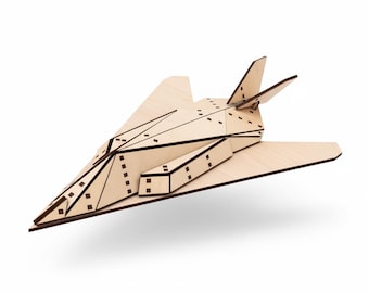 Lockheed F-117 Nighthawk Laser Cut File: 3D Wooden Model (Digital Download SVG/DXF/PDF)