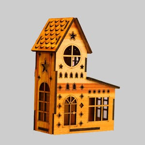 Laser Cut Miniature House SVG File | 3mm Wood Layered Model | DIY Wooden House Template | Glowforge Cricut File | Laser Cut Home Decor