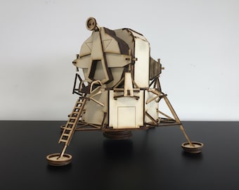 Lunar Module 3D Wood Puzzle | Apollo Spacecraft Model (Digital Download - svg, dxf, ai, pdf, cdr files