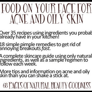 EBOOK Crunchy Betty's Food On Your Face for Acne and Oily Skin Download Digital File image 2