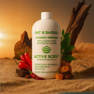 Pat & Shouli Perfume Scented Luxury Laundry Detergent – 32 fl oz Laundry Soap Inspired by French Perfumery – Bold, Dark, and Soft-Skin Safe