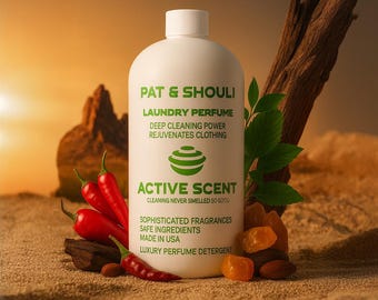 Pat & Shouli Parfum Geparfumeerd Luxe Wasmiddel – 32 fl oz Wasmiddel Geïnspireerd door Franse Parfumerie – Gedurfd, donker en veilig voor de huid