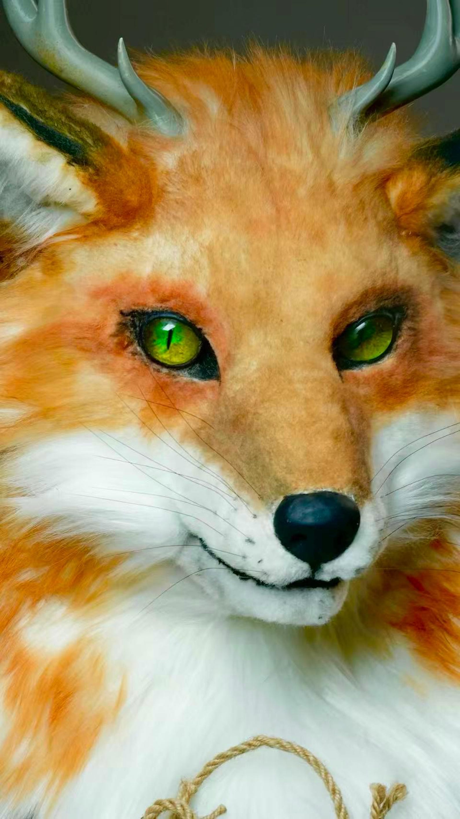 Horned Fox Fursuit Head – Custom Art Sample, Fantasy Fox Mask (not for ...