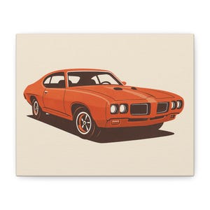 Vintage Car Wall Art Canvas, Retro Decor, Man Cave Art, Gift for Car Enthusiasts, Automotive Wall Hanging, Home Office Decoration
