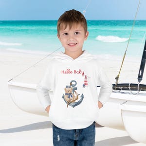 Personalized Toddler Hoodie | Yacht Club Bear Pullover | Unisex Baby Hoodie, Vibrant Color Options | Kids Custom Hoodie Pullover