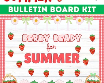 Sommer Bulletin Board Kit Ideen für Mai Juni Ende des Jahres Klassenzimmer Display Dekoration Tür Retro Printable Vorschule + Spanisch PDF Boards