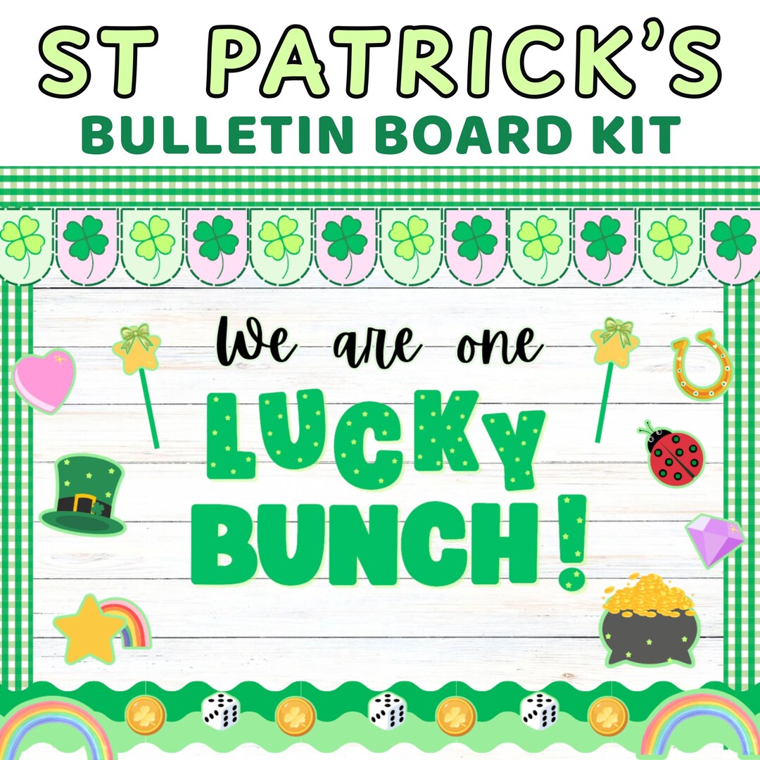 St Patrick's Day Bulletin Board Kit March Set Classroom Decoration Door ...