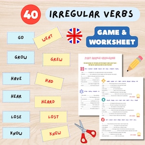 Irregular Verbs Past Simple Printable ESL Game + Worksheet | English Grammar Activity  Kids Teens & Adults Low Prep English Resource Teacher