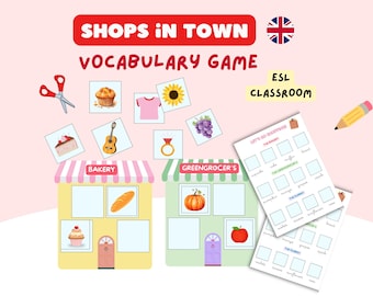 Shopping Vocabulary Associations Game Categorization Speech Therapy &  ESL Lesson English Shops Busy Activity Kids Kindergarten Primary PDF