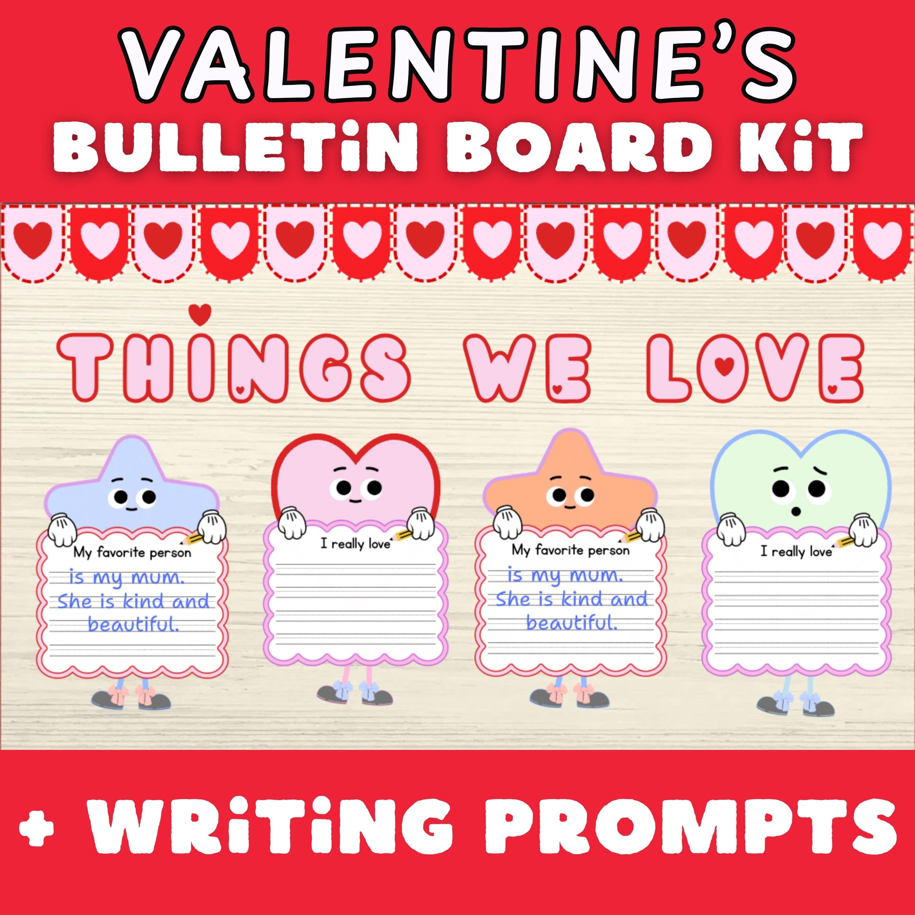 43 Must-Make February Crafts for Kids for Beating Boredom 8 Valentines Day Bulletin Board kit Display for February classroom…
