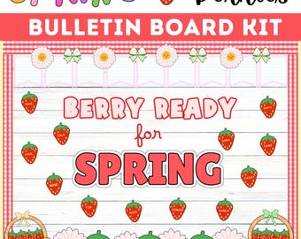 Spring Bulletin Board Kit Ideas for March April May Classroom Display Decoration Door Retro Printable Preschool + Spanish PDF Boards