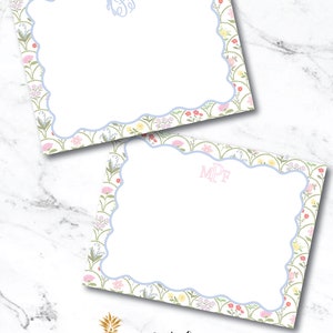 Grand Millenial Classic Pretty Printable Monogrammed Stationery