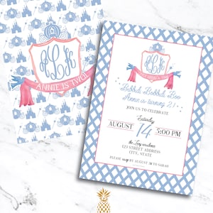 Bippidi Boppidi Boo TWO Second Birthday Cinderella Princess Theme invitation