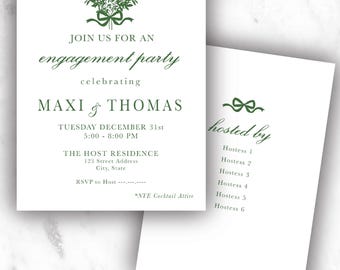 Classic Monogram Crest Simple Engagement Party Invitation - Rehearsal Dinner, Bridal and engagement or any other occasion