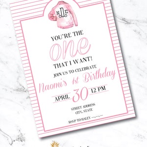 You&#39;re the ONE that I want First Birthday Grease Theme Birthday Invitation