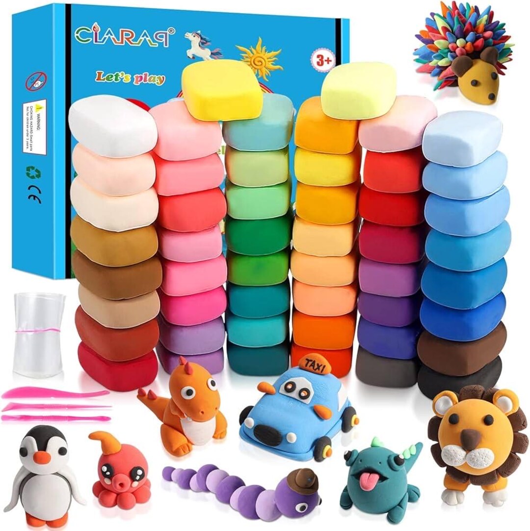 Modeling Clay Kit - 50 Colors Air Dry Clay With Sculpting Tools, Ideal ...