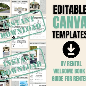 Editable RV Rental Guide Welcome Book Template | Canva Template for RV Owners | RV Guest Welcome Binder | Instant Download