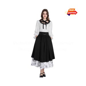 Victorian Dress For Women Renaissance Costume Medieval Outfit 2 Piece Set Blouse And Skirt Historical Reenactment Steampunk Gown