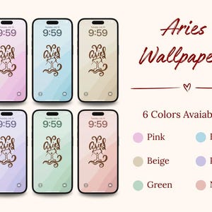 Aries Zodiac Phone Wallpapers – Set of 6 Pastel Color HD Digital Downloads