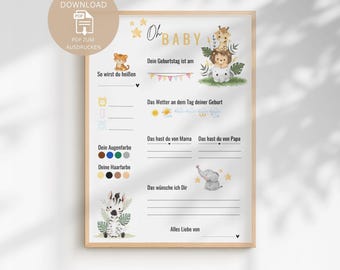 Profil gry „Baby Shower” do zgadywania | Gra „Baby Shower” do wypełnienia | Życzenia i porady dla niemowląt | Pobierz plik PDF