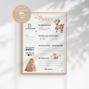 Baby Shower Guessing Game Profile | Baby Shower Game to Fill Out | Wishes & Tips for Babies | PDF Download