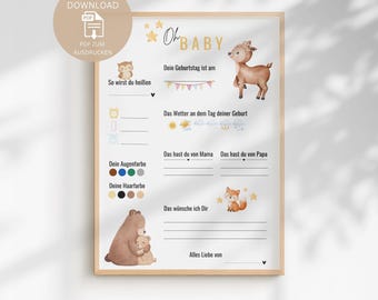 Profil gry „Baby Shower” do zgadywania | Gra „Baby Shower” do wypełnienia | Życzenia i porady dla niemowląt | Pobierz plik PDF