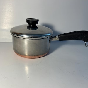 1801 Revere Ware Vintage 1 Qt Copper Clad Saucepan with Lid EUC