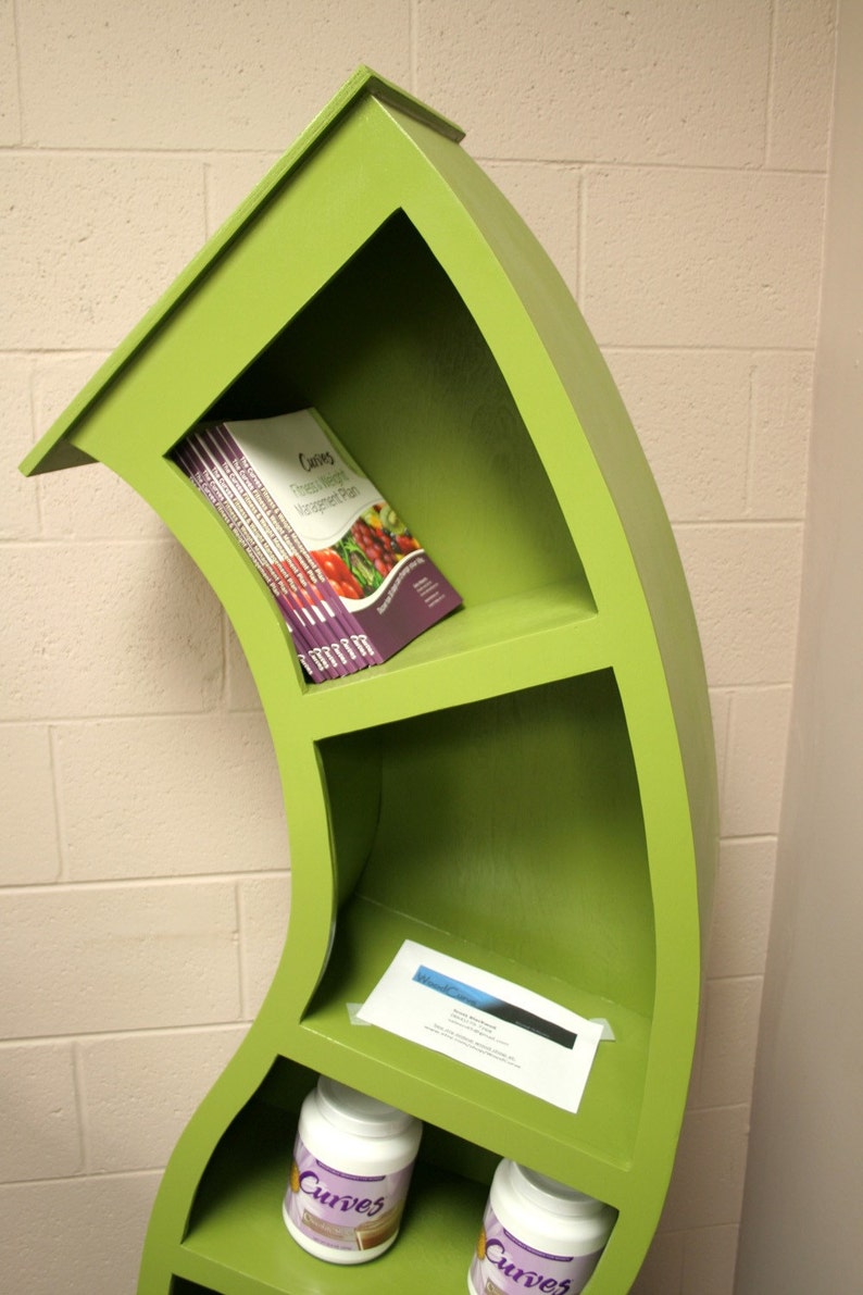 Handmade 6FT curved bookshelf,choose color below image 2