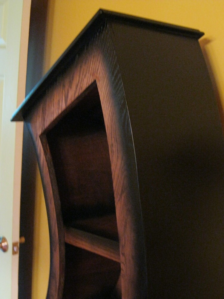 Handmade 6ft Curved Bookshelf/Bookcase/Storage/Oak Stained/Blk Etsy