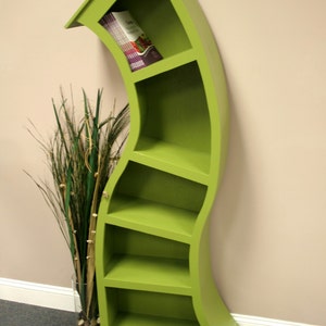 Handmade 6FT curved bookshelf,choose color below image 1