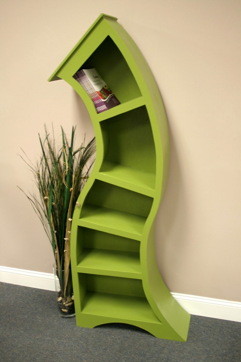 Handmade 6FT curved bookshelf,choose color below image 1