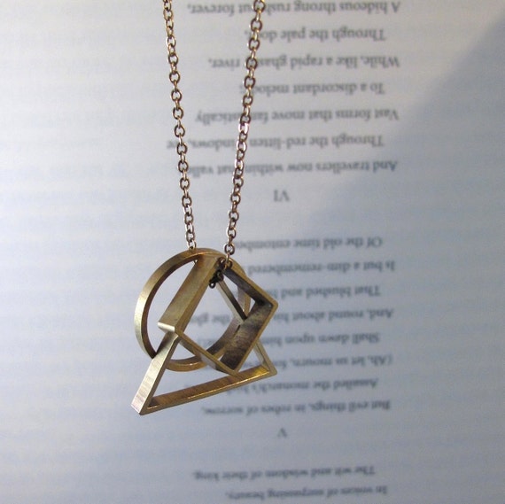 ネックレス・ペンダント Goti Long Necklace With Gold-Plated Geometric Pendant Convex - Brass Geometric Necklace With Triangle, Circle and