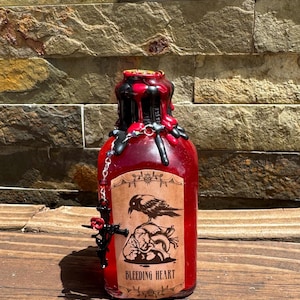red and black vampire Witchy potion jar home decor for Halloween/spooky season