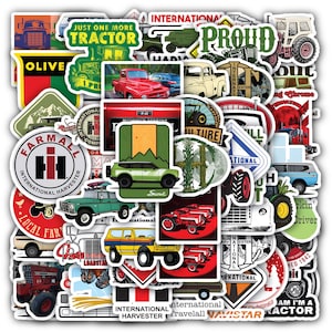 Set 15-60 International Harvester Stickers – Waterproof Vinyl for Tractor, Laptop, Phone, Bottle, Journal, Scrapbook