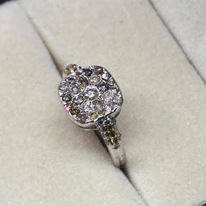 Cushion Diamond Cluster Ring: 925 Sterling Silver Cocktail Jewelry