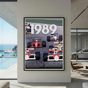 Formula 1 1989 Season Poster: Senna vs Prost, Vintage F1 Art (Digital Download)