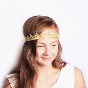 Bohemian Headpiece, Bridal Crown Headband, Bohemian Wedding Tiara, Bridal Tiara, Gold Headband Bride, Gold Headband Crown, Princess Crown image 3