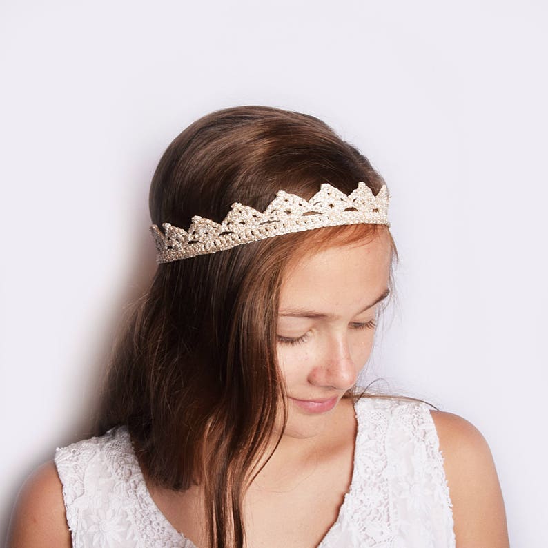 Bohemian Headpiece, Bridal Crown Headband, Bohemian Wedding Tiara, Bridal Tiara, Gold Headband Bride, Gold Headband Crown, Princess Crown image 5