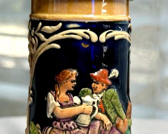 Vintage German Short Stein with Couple Outdoors