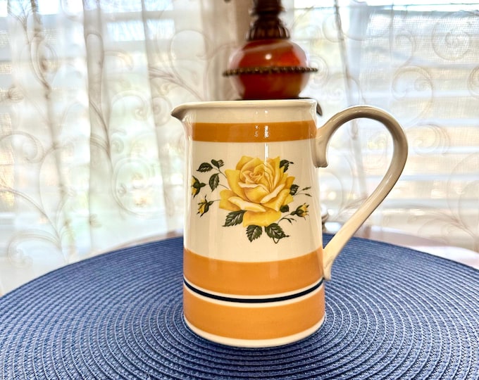 Featured listing image: Vintage Sadler Yellow Rose Pitcher
