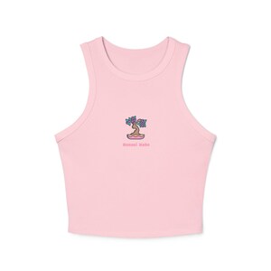Trendy Racer Tank Top, Graphic Sleeveless Top, Casual Summer Wear, Feminine Workout Top, Unique Gift for Her, Everyday Essentials