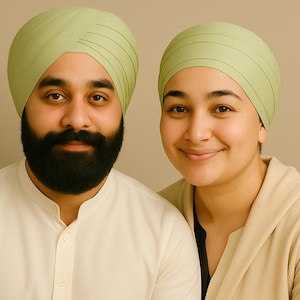Premium Pistachio Turban - Full Voile Cotton