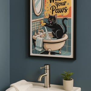 Póster &quot;Lávate las Patas&quot; - Impresión de mascota adorable para amantes de los animales - Regalo de decoración para el hogar