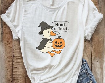 Ganso Honk or Treat SVG: Archivo de corte divertido de Halloween (Descarga digital)