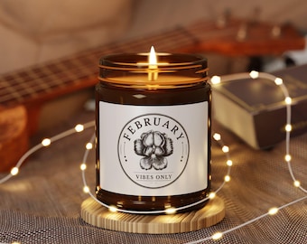 Violet Soy Candle: February Birth Flower Gift