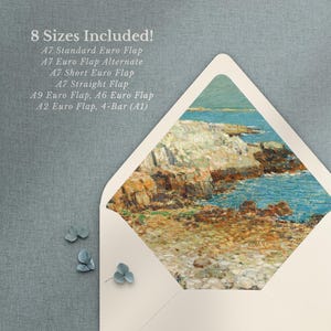 Amalfi Coast Painting Envelope Liner Template: A7 Euro Flap (Digital Download)