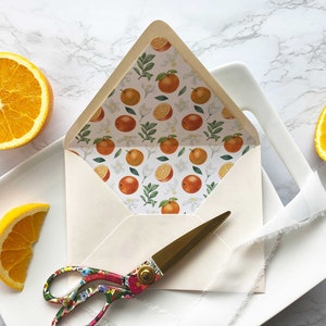 Printable Citrus A7 Envelope Liner Oranges and Citrus Theme Pattern DIY 5x7 Envelope Liner Download for A7 Euro Flap Envelopes image 4