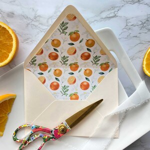Printable Citrus A7 Envelope Liner Oranges and Citrus Theme Pattern DIY 5x7 Envelope Liner Download for A7 Euro Flap Envelopes image 6