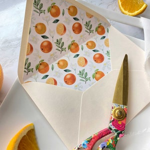 Printable Citrus A7 Envelope Liner Oranges and Citrus Theme Pattern DIY 5x7 Envelope Liner Download for A7 Euro Flap Envelopes image 5