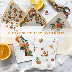 Printable Citrus A7 Envelope Liner Oranges and Citrus Theme Pattern DIY 5x7 Envelope Liner Download for A7 Euro Flap Envelopes image 2